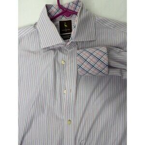 TailorByrd Shirt Mens Large Stripe Button Down Long Sleeve Dress Shirt
